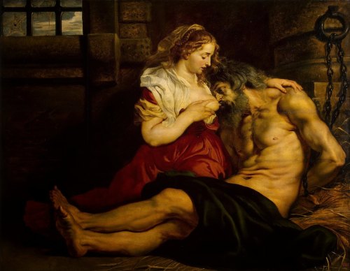 lactancia de adultos y la caridad romana